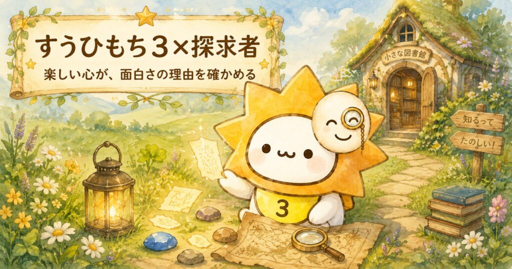 すうひもち3×探求者とは？楽しい心が、面白さの理由を確かめるタイプ